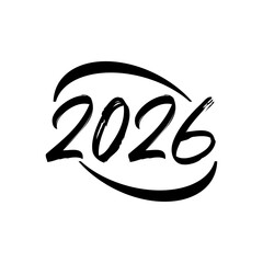 Obraz premium Bold Brush Script 2026 Typography Logo Design