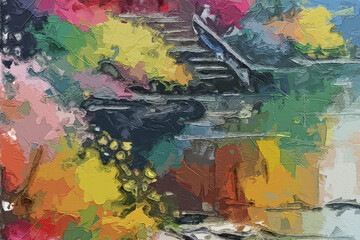 Various oil paintings, flowers, chrysanthemums, streams, landscapes, lakes, pavilions, mountainous areas, plum blossoms