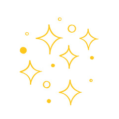 Obraz premium Yellow sparkle and dot clipart with clean minimal star outlines for bright decorative and graphic design projects 