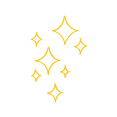 Golden sparkle clipart with clean minimal star shapes for bright decorative or digital design use 