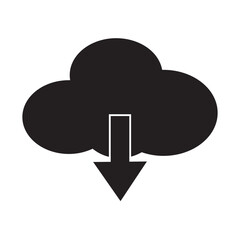 Cloud Download and Digital Data Storage glyph icon