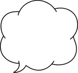 Simple Fluffy Speech Bubble Vector Illustration Material