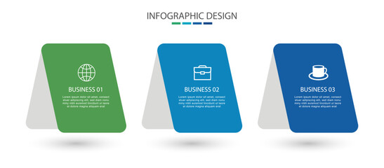 3 data infographic business model presentation.