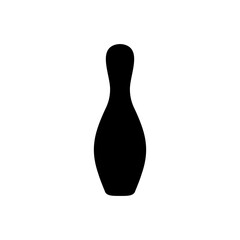 Bowling pin silhouette vector flat illustration design.