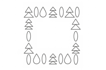 Abstract geometric logo design forming a circular pattern with triangles and ellipses, transparent background