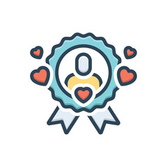 Color illustration icon for honesty badge