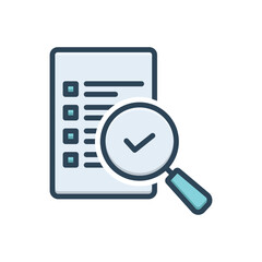 Color illustration icon for compliance check