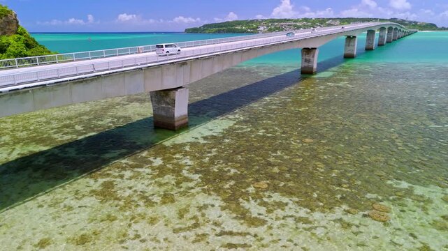 Kouri Bridge, Okinawa, sea view, blue sky, travel, Japan