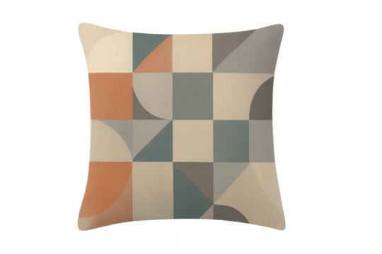 Decorative pillow cushion with abstract geometric pattern