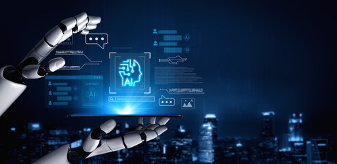 AI chatbot system analyzing user interactions and automating real-time responses, combining...