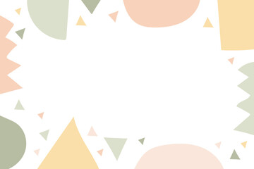 Hand drawn flat natural abstract shapes background