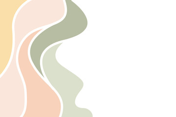 Hand drawn flat natural abstract shapes background