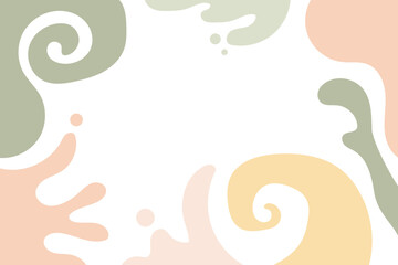 Hand drawn flat natural abstract shapes background