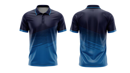 Stylish navy and blue polo shirt perfect for sports or casual wear in front and back