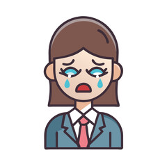 vector character of a woman secretary with sore eyes
