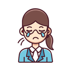 vector character of a woman secretary with sore eyes
