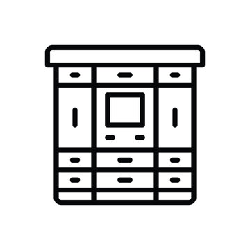 Black line icon for parcel lockers