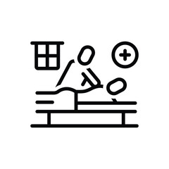 Black line icon for wellness amenities