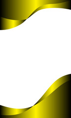 vertical white background with metallic yellow abstract frame