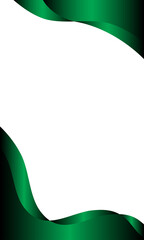 vertical white background with metallic green abstract frame
