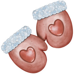 Winter holidays cozy decorations  illustration set.  holiday elements cute hand drawn decorations.