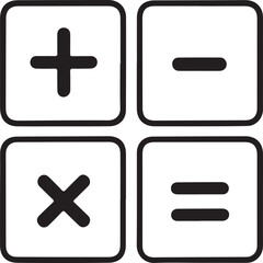 Obraz premium Four basic math operation symbols on a white background