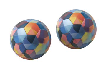 Geometric Pattern Soccer Balls PNG Isolated on Transparent Background
