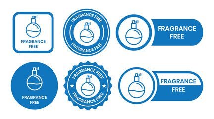 Fragrance free stamp. No scent icon, aroma free, smell absence concept, does not contain odor, thin line symbol on white background - editable stroke vector illustration.