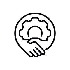 Black line icon for strong coalition