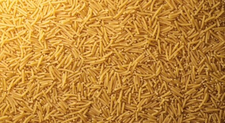 Golden Noodle Bed Macro Texture of Tiny Pasta Shapes.