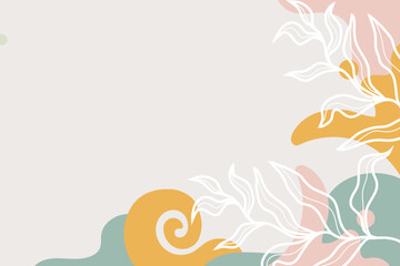 Hand drawn flat natural abstract shapes 