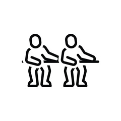 Black line icon for collaborative effort