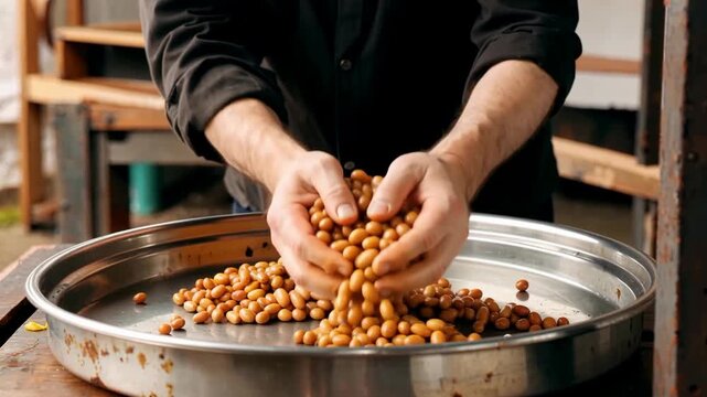 Preparing Chickpeas for Langar A Sikh Tradition of Community Kitchen and Guru Nanak Jayanti Festival Feast