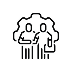 Black line icon for cooperative endeavor