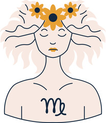 Zodiac Sign Illustration Esoteric Spiritual Astrology Motifs Celestial Elements and Horoscope Symbols constellation