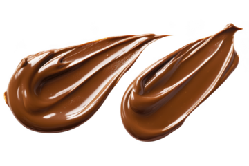 Delicious caramel swirls texture, sweet toffee sauce, chocolate syrup, dessert ingredient, food decoration, brown cream isolated on transparent background