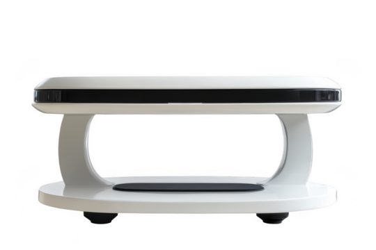 Modern white and black coffee table furniture design home decor interior design minimalist style isolated on transparent background