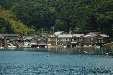 伊根の町並み（伊根湾クルーズから見た風景）