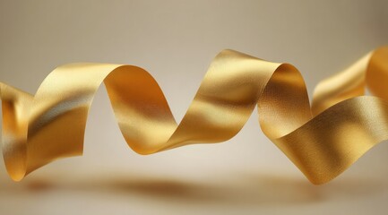 Golden ribbon in a flowing, elegant spiral