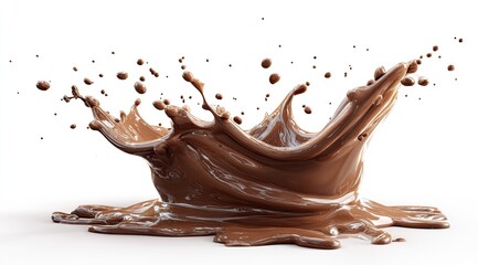 Chocolate liquid splash, radiating outward