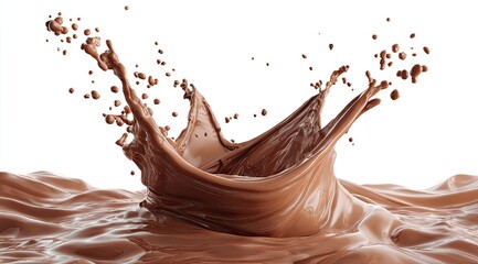 Chocolate liquid splash on white background (1)