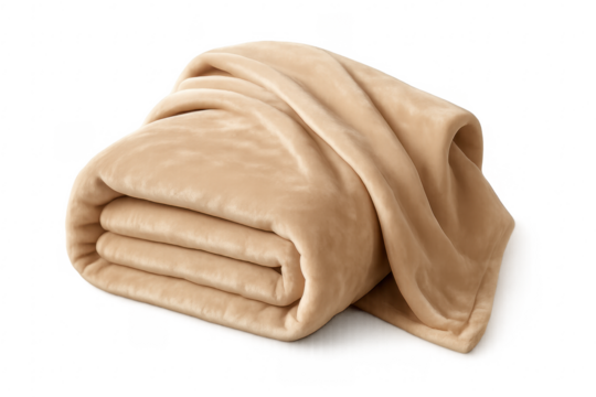 Folded beige fleece blanket providing warmth and comfort