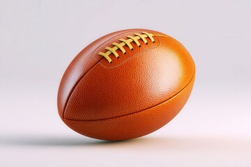 Realistic Detailed Render of a Rugby Ball on a Minimalist Background