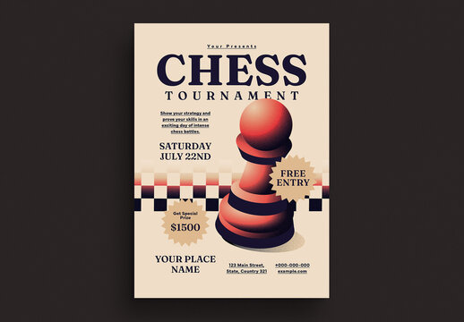 Modern Chess Tournament Event Flyer