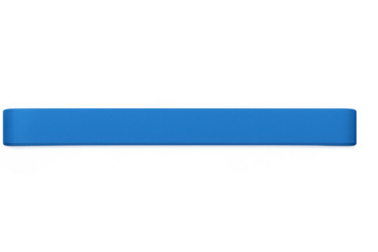 Blue bar graphic providing a customizable overlay for titles, subtitles, or news banners, isolated on transparent