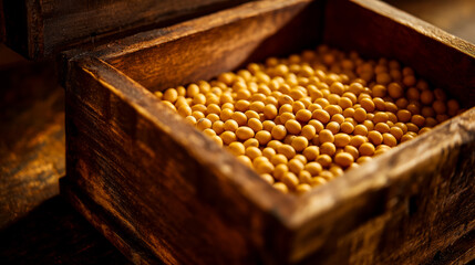 yellow soybeans on a natural background
