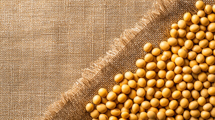 yellow soybeans on a natural background