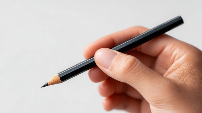 Close-Up of a Hand Holding a Single Eyeliner Pencil in Natural Light