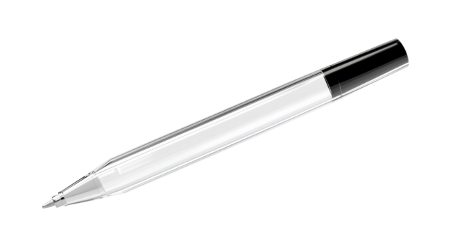 White pen with silver cap isolated on white
