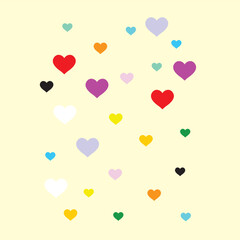 The animated vector image design in the form of love is very beautiful, cute and colorful like a rainbow, very suitable to be used as a poster image for an event.